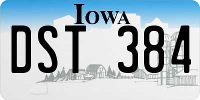 IA license plate DST384