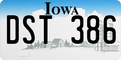 IA license plate DST386