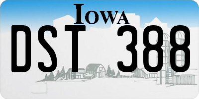 IA license plate DST388