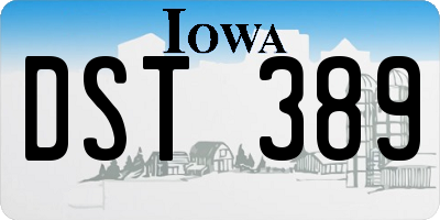 IA license plate DST389