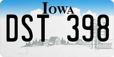 IA license plate DST398