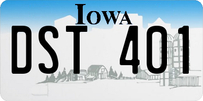 IA license plate DST401