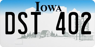 IA license plate DST402