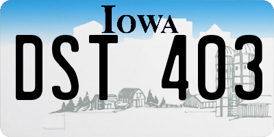 IA license plate DST403