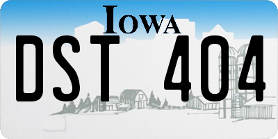 IA license plate DST404