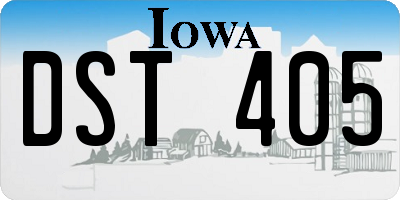 IA license plate DST405