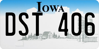 IA license plate DST406