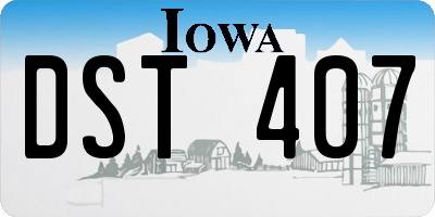 IA license plate DST407