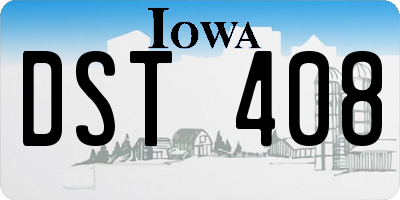 IA license plate DST408