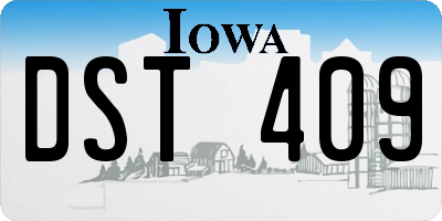 IA license plate DST409