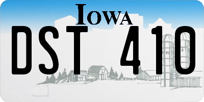 IA license plate DST410