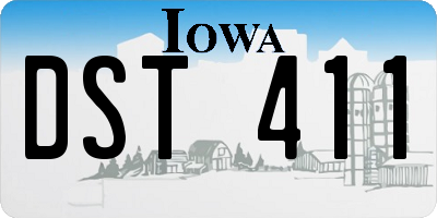 IA license plate DST411