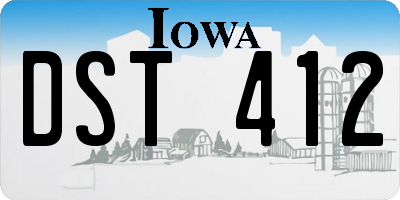 IA license plate DST412