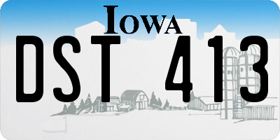 IA license plate DST413