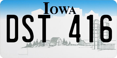 IA license plate DST416