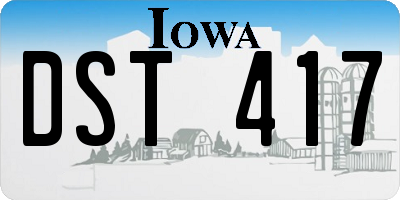 IA license plate DST417