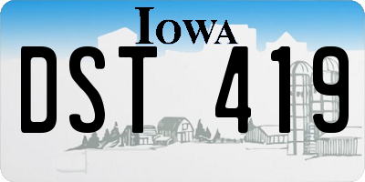 IA license plate DST419