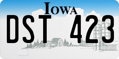 IA license plate DST423