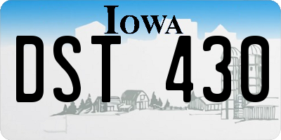 IA license plate DST430