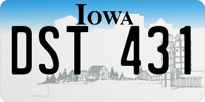 IA license plate DST431