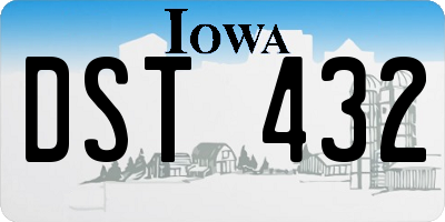 IA license plate DST432