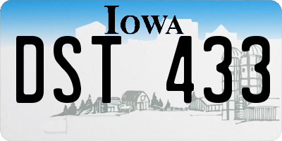 IA license plate DST433
