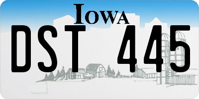 IA license plate DST445
