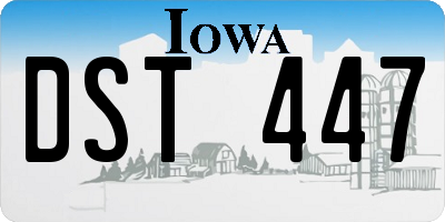 IA license plate DST447