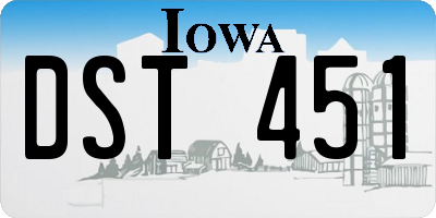 IA license plate DST451