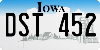 IA license plate DST452