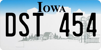 IA license plate DST454