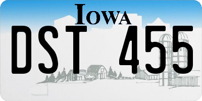 IA license plate DST455