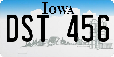 IA license plate DST456