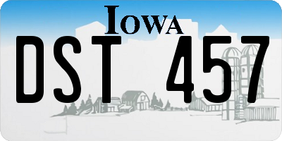 IA license plate DST457