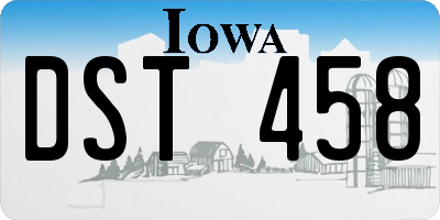 IA license plate DST458