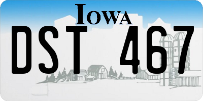 IA license plate DST467