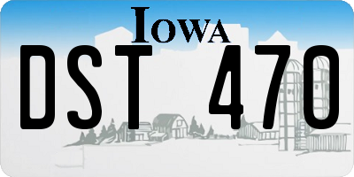 IA license plate DST470