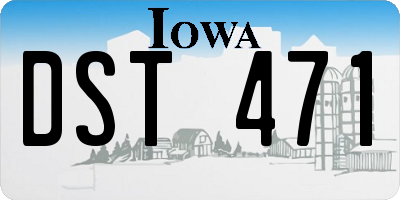IA license plate DST471