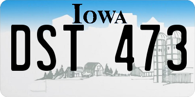 IA license plate DST473