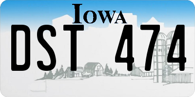 IA license plate DST474