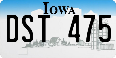 IA license plate DST475