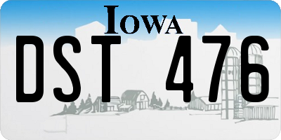 IA license plate DST476