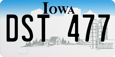 IA license plate DST477