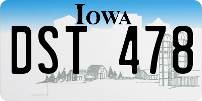 IA license plate DST478