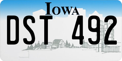 IA license plate DST492