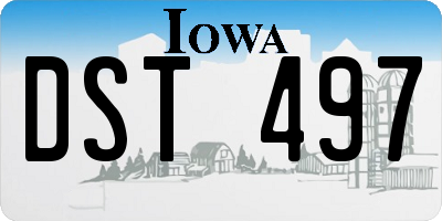 IA license plate DST497