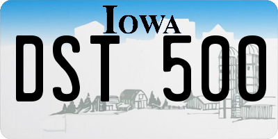 IA license plate DST500