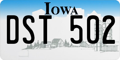 IA license plate DST502
