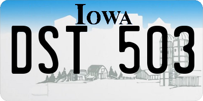 IA license plate DST503