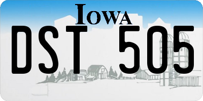 IA license plate DST505